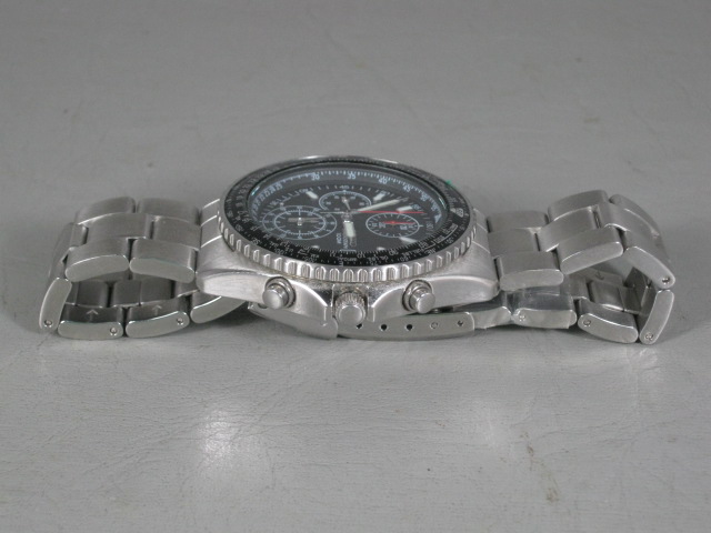 Seiko 7T92-0CF0 Mens Triple Chronograph Watch Wristwatch 100M Stainless Steel NR 2