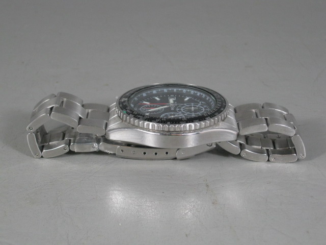 Seiko 7T92-0CF0 Mens Triple Chronograph Watch Wristwatch 100M Stainless Steel NR 3