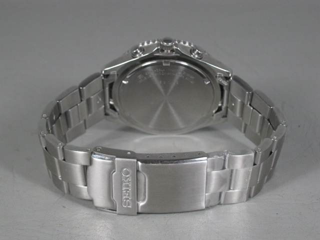 Seiko 7T92-0CF0 Mens Triple Chronograph Watch Wristwatch 100M Stainless Steel NR 4