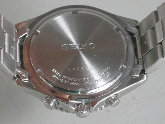 Seiko 7T92-0CF0 Mens Triple Chronograph Watch Wristwatch 100M Stainless Steel NR 7