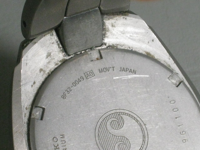 Seiko Perpetual Calendar Titanium Mens Wristwatch Watch 8F32-0049 No Reserve! 8