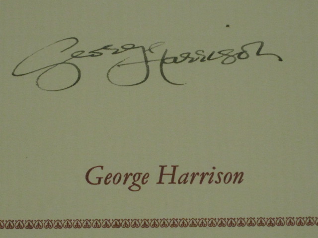 RARE Beatles George Harrison Autograph Signed Book 