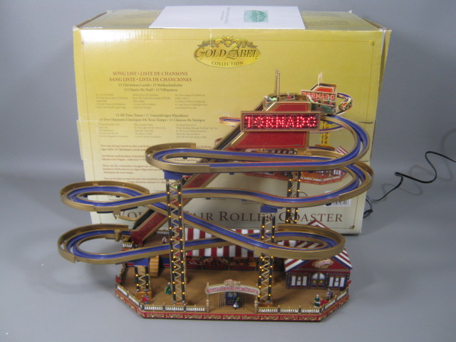 Gold Label Collection Mr Xmas Worlds Fair Roller Coaster Musical Lights In Box
