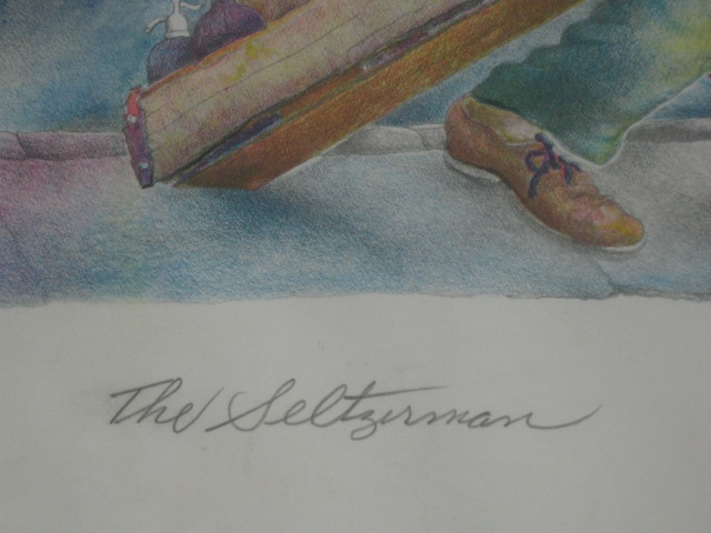 RARE Seymour Rosenthal Hand Painted Watercolor Artist Proof Seltzer Man Print 8