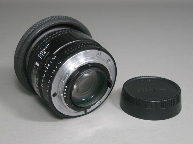 Nikon AF Nikkor 50mm f/1.4 Camera Lens w/L39 Filter & Sun Shield EXC++ Cond NR! 4