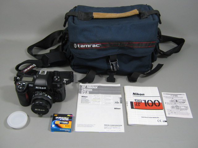 Nikon F100 Camera AF Nikkor 24mm f/2.8 Lens Tamrac 606 Case Bundle EXC COND! NR!