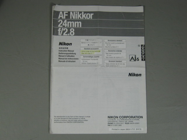 Nikon F100 Camera AF Nikkor 24mm f/2.8 Lens Tamrac 606 Case Bundle EXC COND! NR! 14
