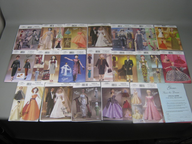 20 Vogue Craft Doll Collection Gene Trent Madra Dress Sewing Patterns Lot Uncut
