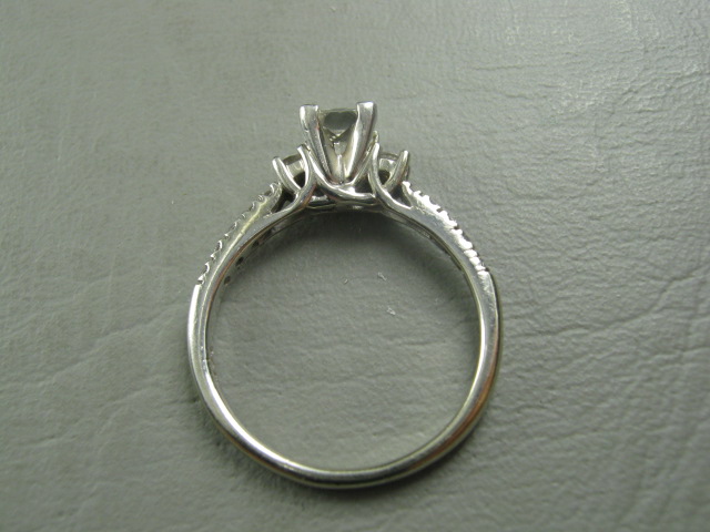 0.58ct Princess Cut Diamond Solitaire Accent 14k White Gold Ring H VVS 2 + Box + 10