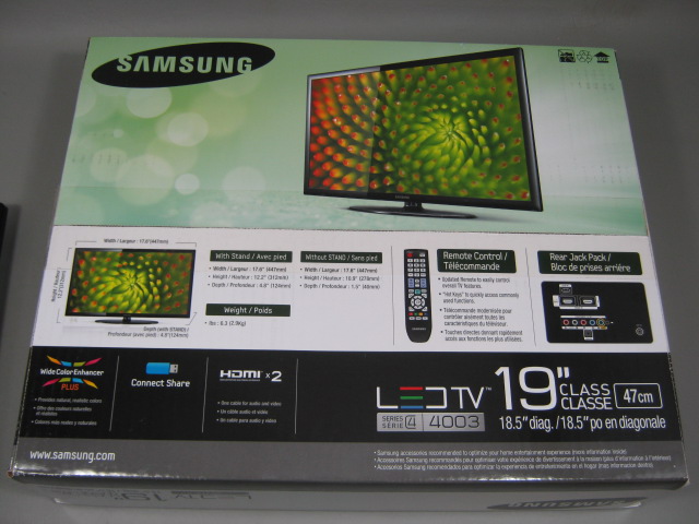 Samsung 19" Widescreen LED TV HDTV Series 4 4003 UN19D4003BD USB HDMIx2 No Res! 7