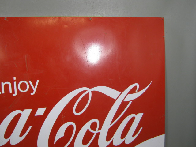Large Vtg Enjoy Coca Cola Coke Metal Soda Advertising Sign 35" x 30" NO RESERVE! 2