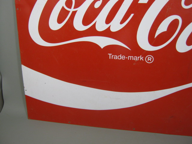 Large Vtg Enjoy Coca Cola Coke Metal Soda Advertising Sign 35" x 30" NO RESERVE! 3