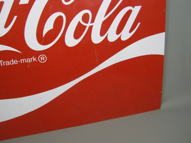 Large Vtg Enjoy Coca Cola Coke Metal Soda Advertising Sign 35" x 30" NO RESERVE! 4