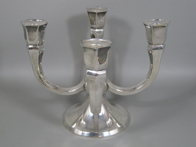 Vtg Antique 835-S Silver Candelabra Candle Holder 31oz Germany Gayer & Krauss NR 1