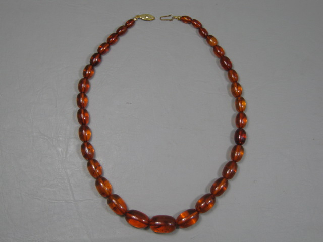 Vintage 1960s Danish Balkan Amber Bead Necklace 18 1/2" Inches Jewelry No Res! 1
