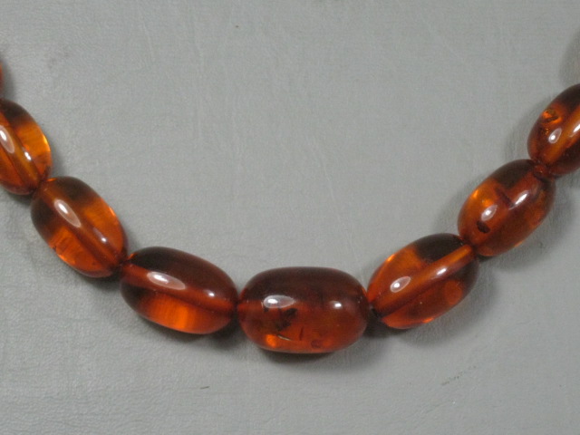 Vintage 1960s Danish Balkan Amber Bead Necklace 18 1/2" Inches Jewelry No Res! 2
