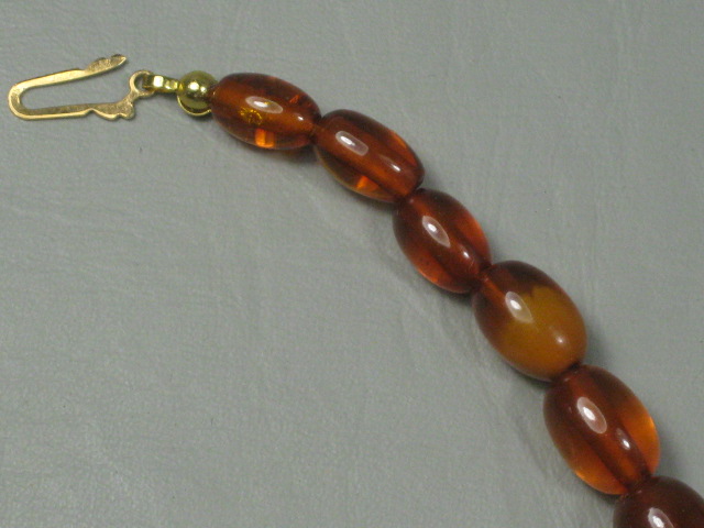Vintage 1960s Danish Balkan Amber Bead Necklace 18 1/2" Inches Jewelry No Res! 6