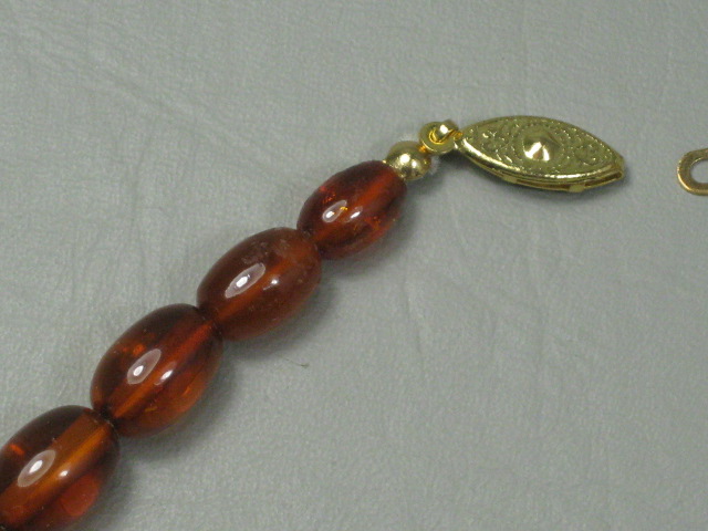 Vintage 1960s Danish Balkan Amber Bead Necklace 18 1/2" Inches Jewelry No Res! 7