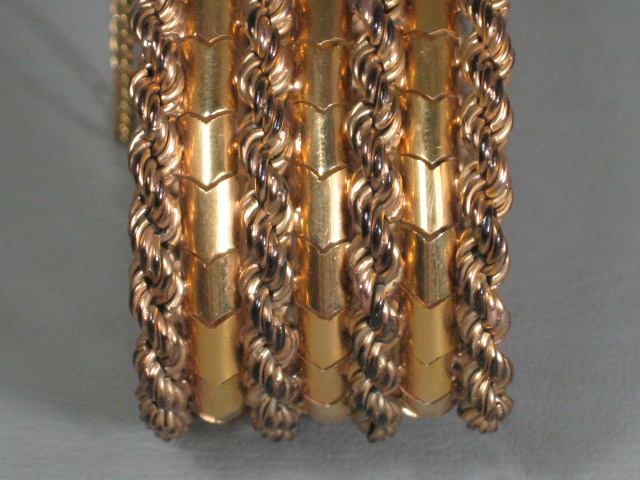 Gorgeous Vintage 18K Yellow Gold Rope Cuff Bracelet 1.96 Ounces 7 3/4" Long x 1" 2