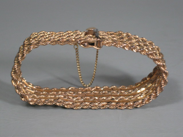 Gorgeous Vintage 18K Yellow Gold Rope Cuff Bracelet 1.96 Ounces 7 3/4" Long x 1" 4