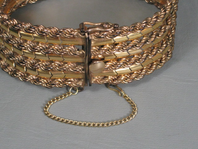 Gorgeous Vintage 18K Yellow Gold Rope Cuff Bracelet 1.96 Ounces 7 3/4" Long x 1" 5