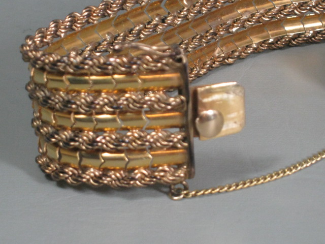Gorgeous Vintage 18K Yellow Gold Rope Cuff Bracelet 1.96 Ounces 7 3/4" Long x 1" 7