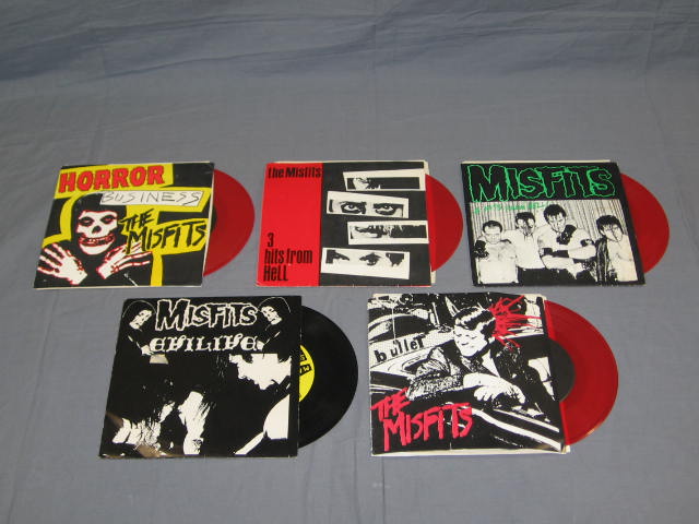 5 Misfits 45 7" Records Evilive Bullet Import Danzig +