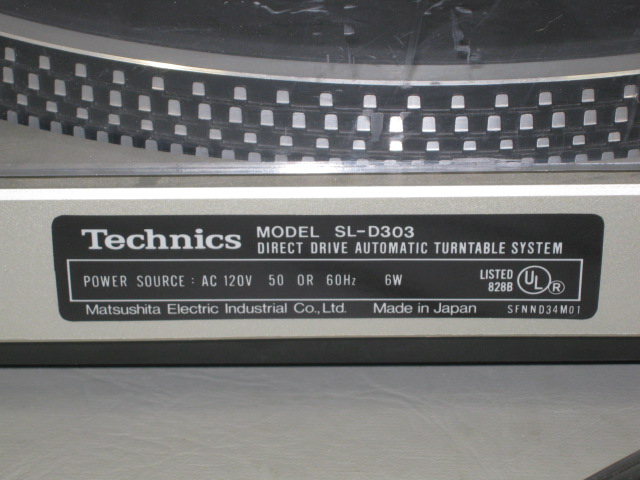 Technics SL-D303 Direct Drive Turntable Audio Technica LS 300 Cartridge Manual + 12
