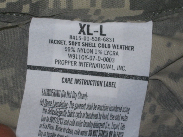 NEW US ACU Military ECWCS Gen III L5 Top C XL-L Cold Weather Shell w/Tags NR! 3