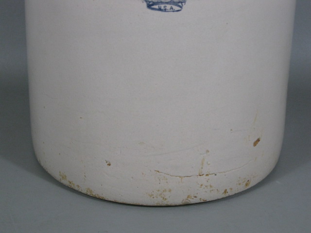 Antique Primitive Vtg 5 Gallon Stoneware Salt Glaze Crock W/ Lid + Crown Mark NR 2