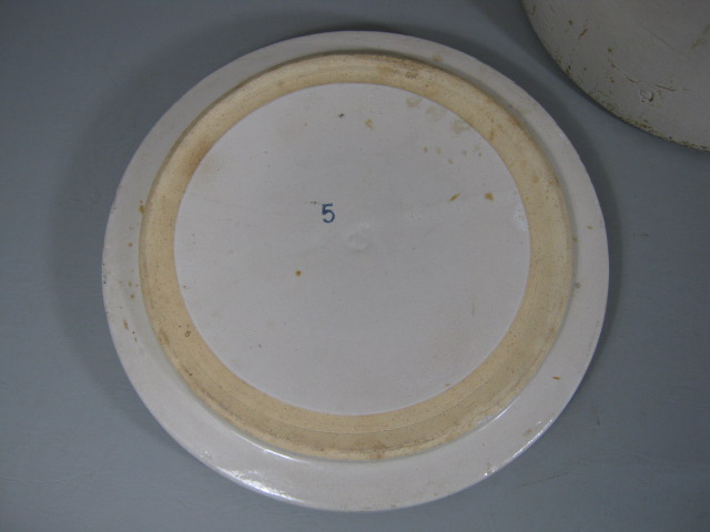 Antique Primitive Vtg 5 Gallon Stoneware Salt Glaze Crock W/ Lid + Crown Mark NR 8