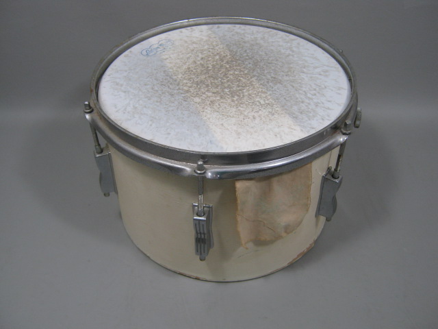 Vtg White 1969 Ludwig Mounted Wood Wooden Tom Drum 8x12 W/ Weather Master Head 3