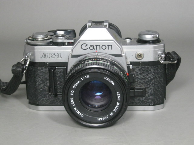 Canon AE-1 35mm SLR Film Camera + 50mm FD f/1.8 Lens + Case + Manuals Bundle NR! 1