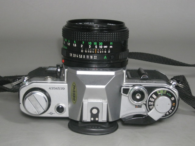 Canon AE-1 35mm SLR Film Camera + 50mm FD f/1.8 Lens + Case + Manuals Bundle NR! 6