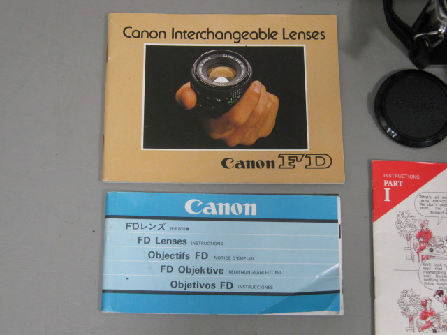Canon AE-1 35mm SLR Film Camera + 50mm FD f/1.8 Lens + Case + Manuals Bundle NR! 11