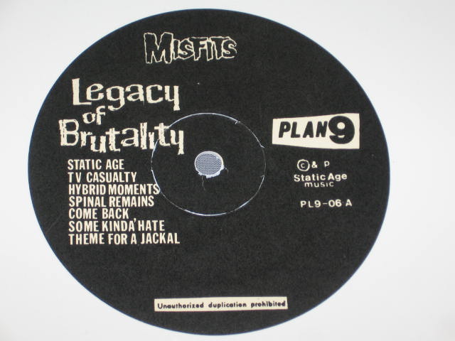 Rare Misfits Legacy Of Brutality White Vinyl PL9-06 LP 3