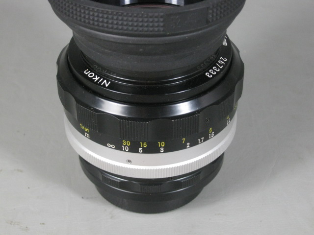 Vintage Nikon Nikkor SC Auto f/1.2 55mm Camera Lens w/Skylight Filter + Hood NR! 3