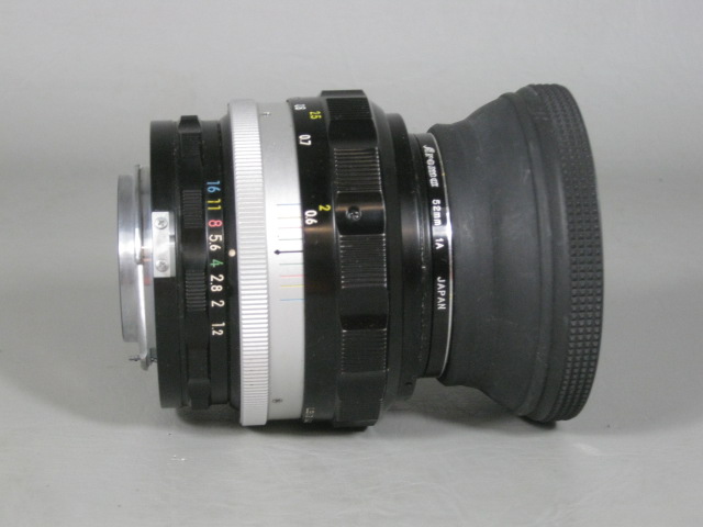 Vintage Nikon Nikkor SC Auto f/1.2 55mm Camera Lens w/Skylight Filter + Hood NR! 4