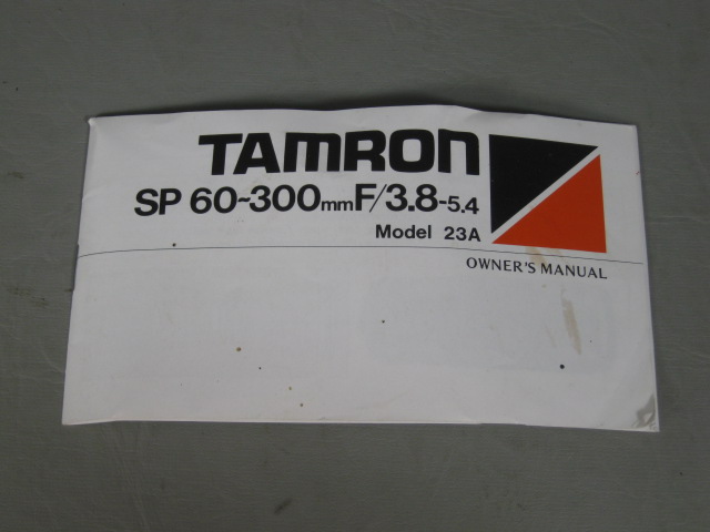 Tamron SP 60-300mm f/3.8-5.4 Zoom Lens 23A +Case P/KA Adapter Pentax K KA Bundle 11