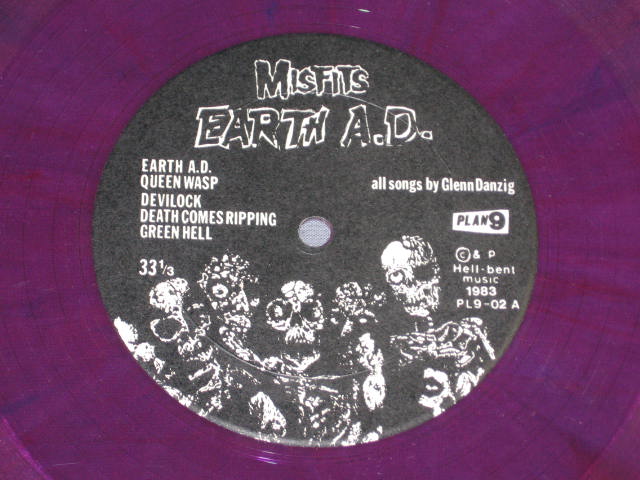 Rare Misfits Earth A.D. Purple Vinyl 33 LP Punk Record 2