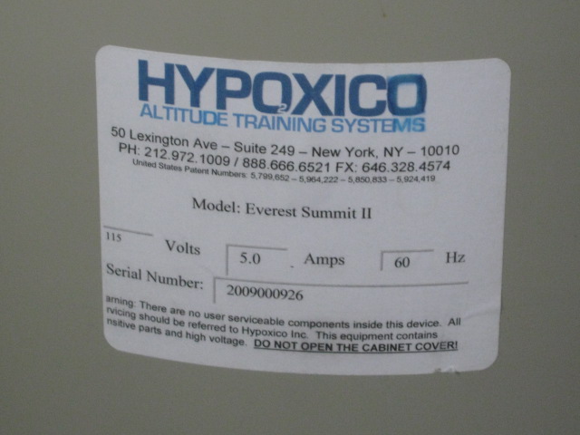 Hypoxico Everest Summit II Hypoxic Generator High Altitude Training System +Tent 6