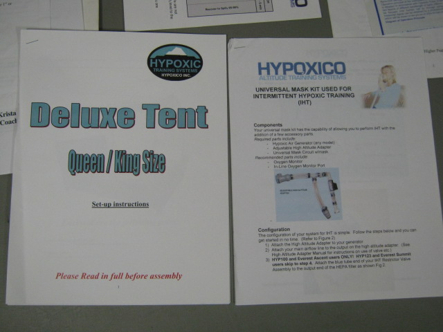 Hypoxico Everest Summit II Hypoxic Generator High Altitude Training System +Tent 16