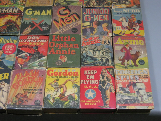 36 Vtg Big Better Little Book Collection Lot Flash Gordon Mongo Lone Ranger + NR 2