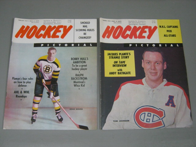 14 Vtg Hockey Pictorial Magazine Lot 1958-1960 NHL AHL WHL Bobby Hull Plante NR! 10