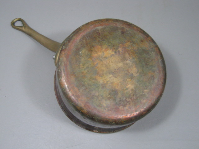 Williams Sonoma Copper Sauce Pan Pot W/ Brass Handle + Lid 6.75" Diameter NO RES 3