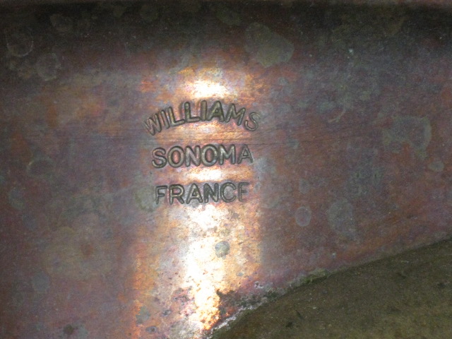 Williams Sonoma Copper Sauce Pan Pot W/ Brass Handle + Lid 6.75" Diameter NO RES 4