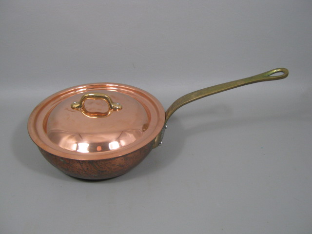 Williams Sonoma Copper Sauce Pan Pot W/ Brass Handle + Lid 8.5" Diameter NO RES!