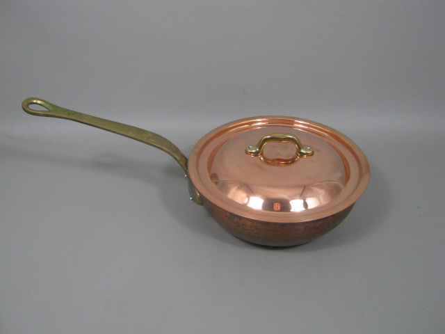 Williams Sonoma Copper Sauce Pan Pot W/ Brass Handle + Lid 8.5" Diameter NO RES! 1
