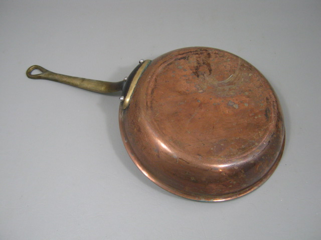 Williams Sonoma Copper Fry Pan Skillet W/ Brass Handle 10" Diameter 2" Deep NR! 2