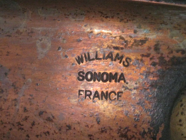 Williams Sonoma Copper Fry Pan Skillet W/ Brass Handle 10" Diameter 2" Deep NR! 3